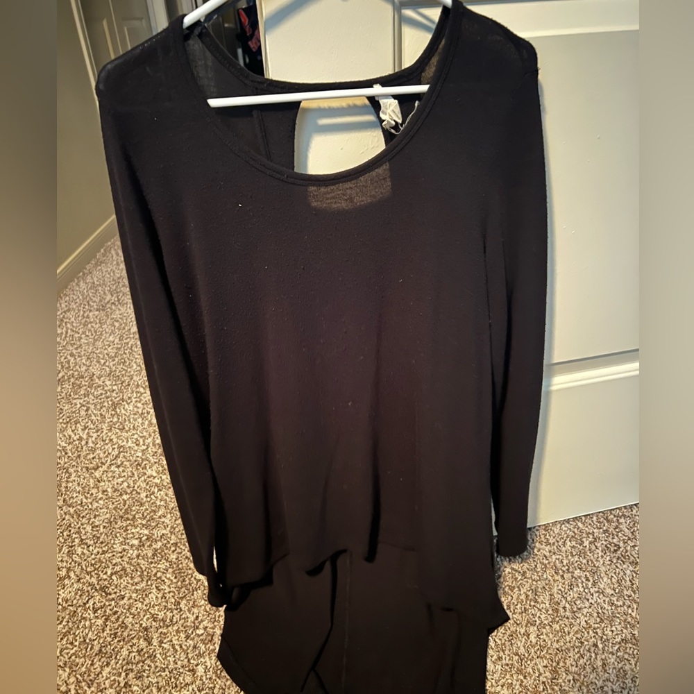 Light black long sleeve with an open back